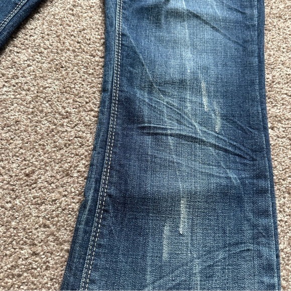 Y2K Almost Famous Distressed Low Rise Blue Denim Bootcut Jeans Juniors Size 9 - Picture 8 of 16